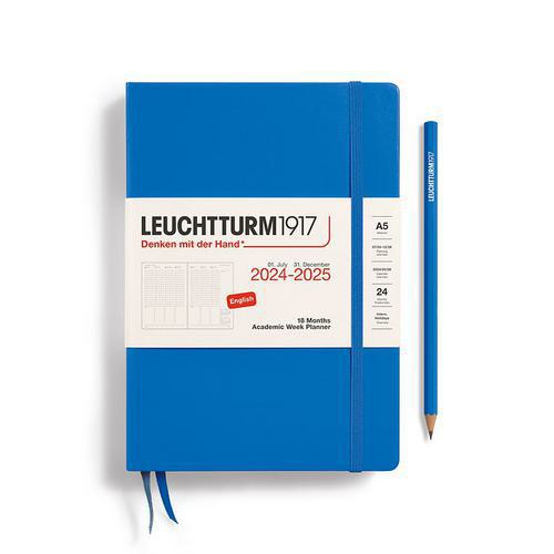 Leuchtturm, Blue, Academic, Art & School, 2025, 18 Month, A5, Medium, Weekly, Planner, Sky, 816357